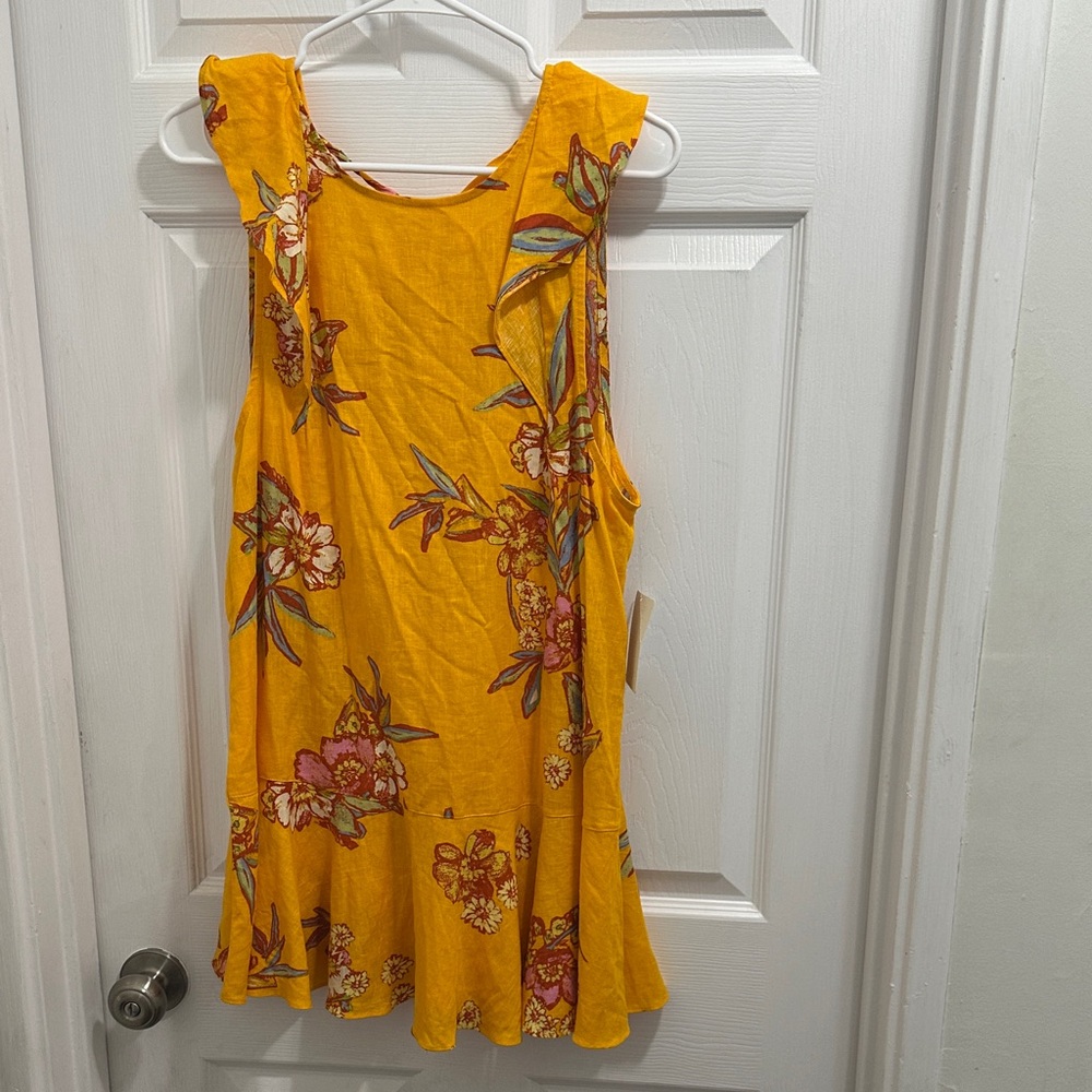 NWT Free People Yellow Floral Dress